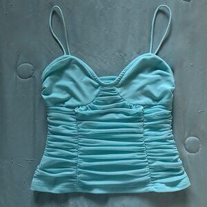 Mesh Cinched Turquoise Tank Superdown LIKE NEW